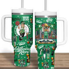 Green Basketball Fan Insulated Tumbler With Handle 40oz 30oz 20oz