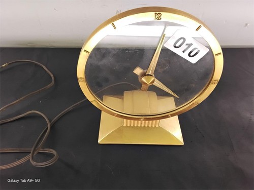 Jefferson Golden Hour Mystery Uhr 9,5''H Vintage LÄUFT Schreibtisch Kaminsims elektrisch mcm - Bild 2 von 5