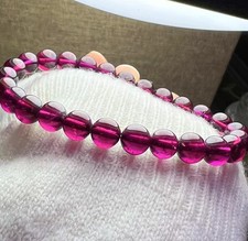 7.5mm Natural Purple Red Garnet Crystal Beads Bracelet AAA