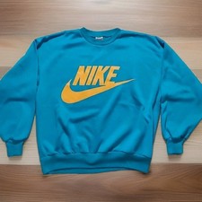 vintage Nike Center Swoosh women's sweatshirt pullover logo large teal '80s