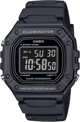Casio W-218H-1BJF Square Digital schwarz 50M wasserdicht Uhr authentisch 302_8