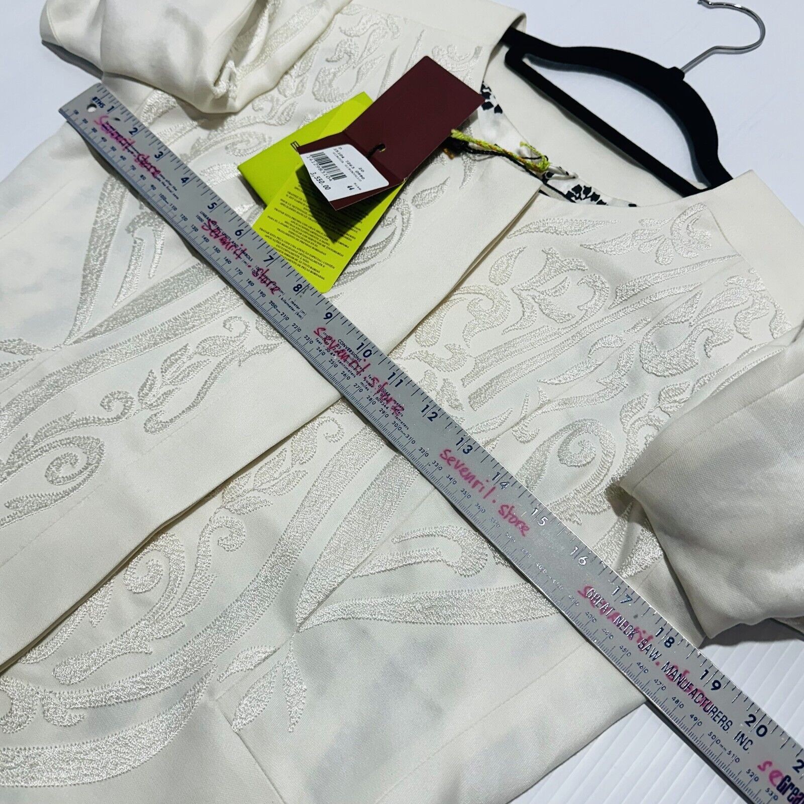 ETRO 44 US/8 Milano Jacket White Silk Lined embroidered Button Front NWT $3550 image 5