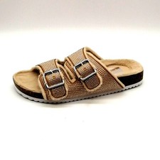 Dolce Vita Shoes Womens Bonita Beige 9 Slide Sandal Beaded Fur Lined Comfort NEW