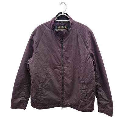 Barbour Barby Wachsjacke Herren L lila wattiert gesteppt Tartan gefüttert Zip Regenmantel
