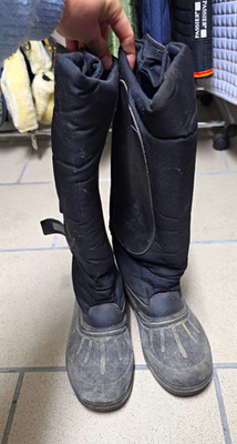 Euroriding Reitstiefel Winterstiefel Gummi schwarz gefüttert mit Klettverschlus
