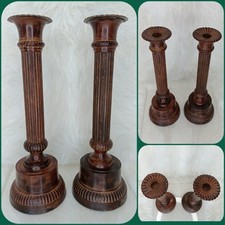 Bombay Metal Column Candlestick Holders 14.5" Hearth Pillars Vintage