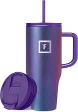 Co-Pilot Insulated Mug W/Straw & Flip Cap Lids - Cup Holder Bottle for Hot, Cold