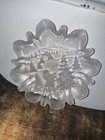 Walther Glass Plate Germany Christmas Scene Embossed Frosted and Clear Glass — photo 2
