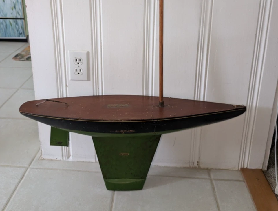 Pond Boat Antique Sail Boat Ship Model Seaworthy Defender - Image 3 of 4