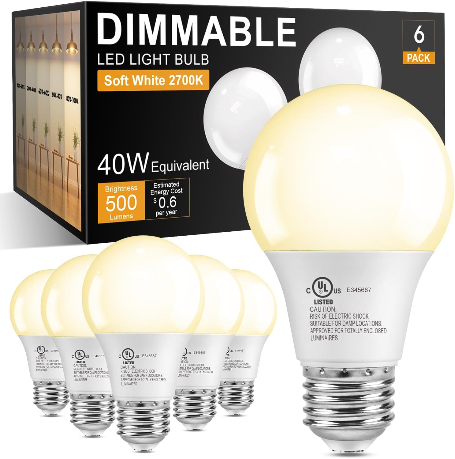 40 Watt Equivalent, E26 Base A19 Standard Led Bulb
