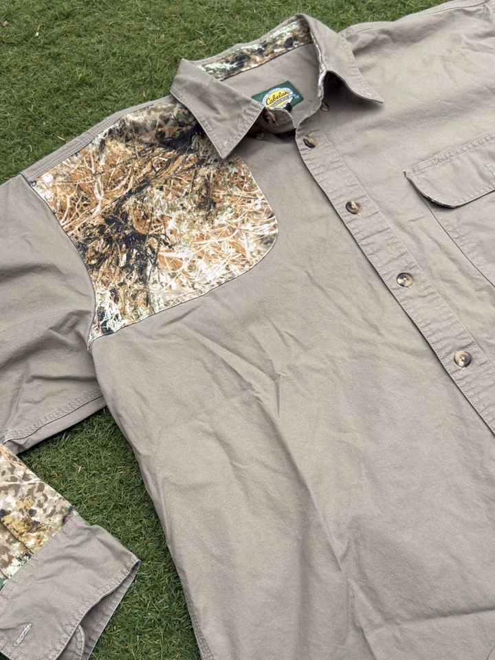 Cabela’s Shooting Shirt XL Men’s RealTree Camo Tan Hunting Button-Up Outdoor - Image 2 of 4