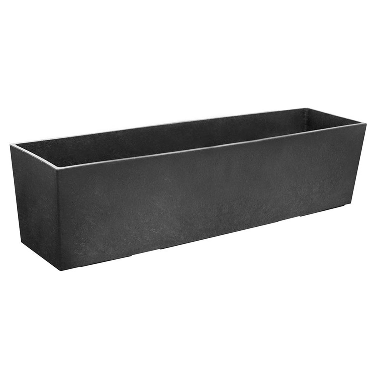 Eco Garden Recycled rubber Sonata Trough Planter, Slate – 15cm
