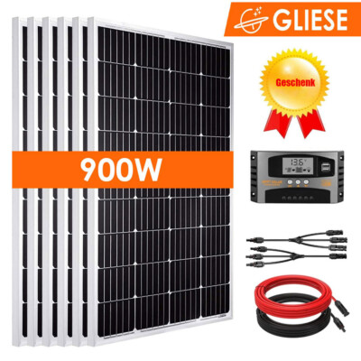 Gliese Solarpanel Solarmodul Solaranlage Komplettpaket 150 300 900 Watt Mono RV