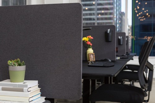 Offex Library, Office DeskMounted Partition Divider 2Piece Desktop Privacy Panel - Picture 6 of 15