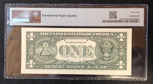 $1 One Dollar PMG 65 Fancy Repeater Serial Number 1995 Federal Reserve Note - Picture 3 of 3