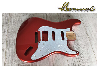 Strat, Stratocaster 11 Loch Pickguard, SSH Fräsung, White Pearl, US Size