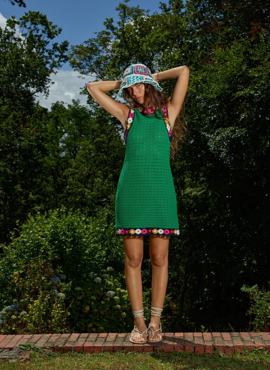 slim fit dress slacks Hunter Green Hand Crochet Dress – Alejandra Alonso Rojas main image 1