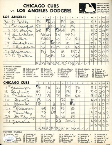 Vince Lloyd JSA Signed 1969 Chicago Cubs Program vs Dodgers Autograph - Picture 2 of 2