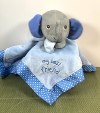Garanimals Lovey Blanket Blue Elephant Satin Polka Dot My Best Friend Cuddle Toy