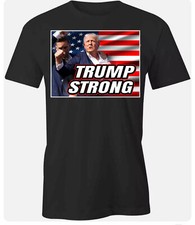 TRUMP STRONG ASSASSINATION ATTEMPT 2024 T Shirt Tee Short Sleeved Cotton
