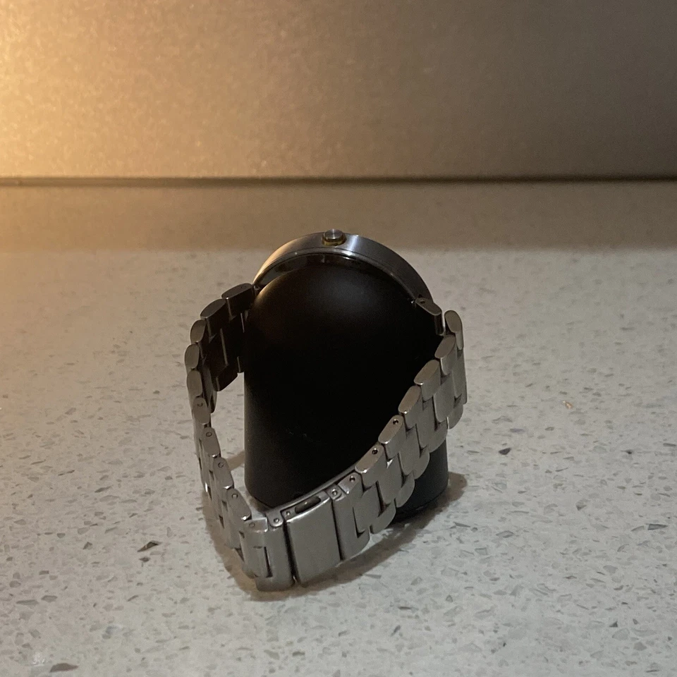 Motorola Moto 360 Metal Case Silver Link Bracelet Men's Smartwatch Android Wear - Image 3 of 4