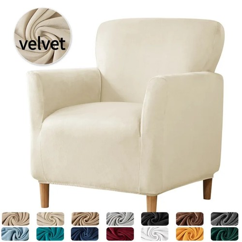 1pc Soft Velvet Armchair Cover Anti-dirt Solid Color Slipcover NonSlip Protector