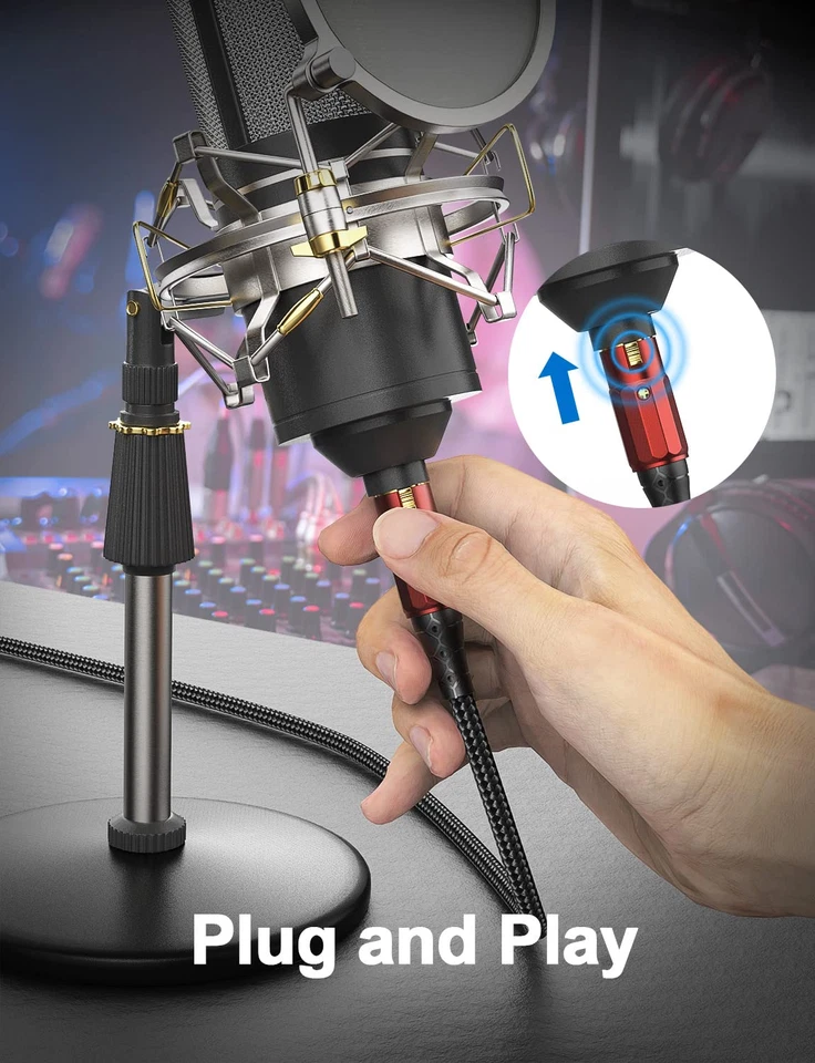 Cable De Micrófono XLR Macho a Hembra PREMIUM, Doble Blindaje Chapado En Oro De  - Imagen 2 de 4