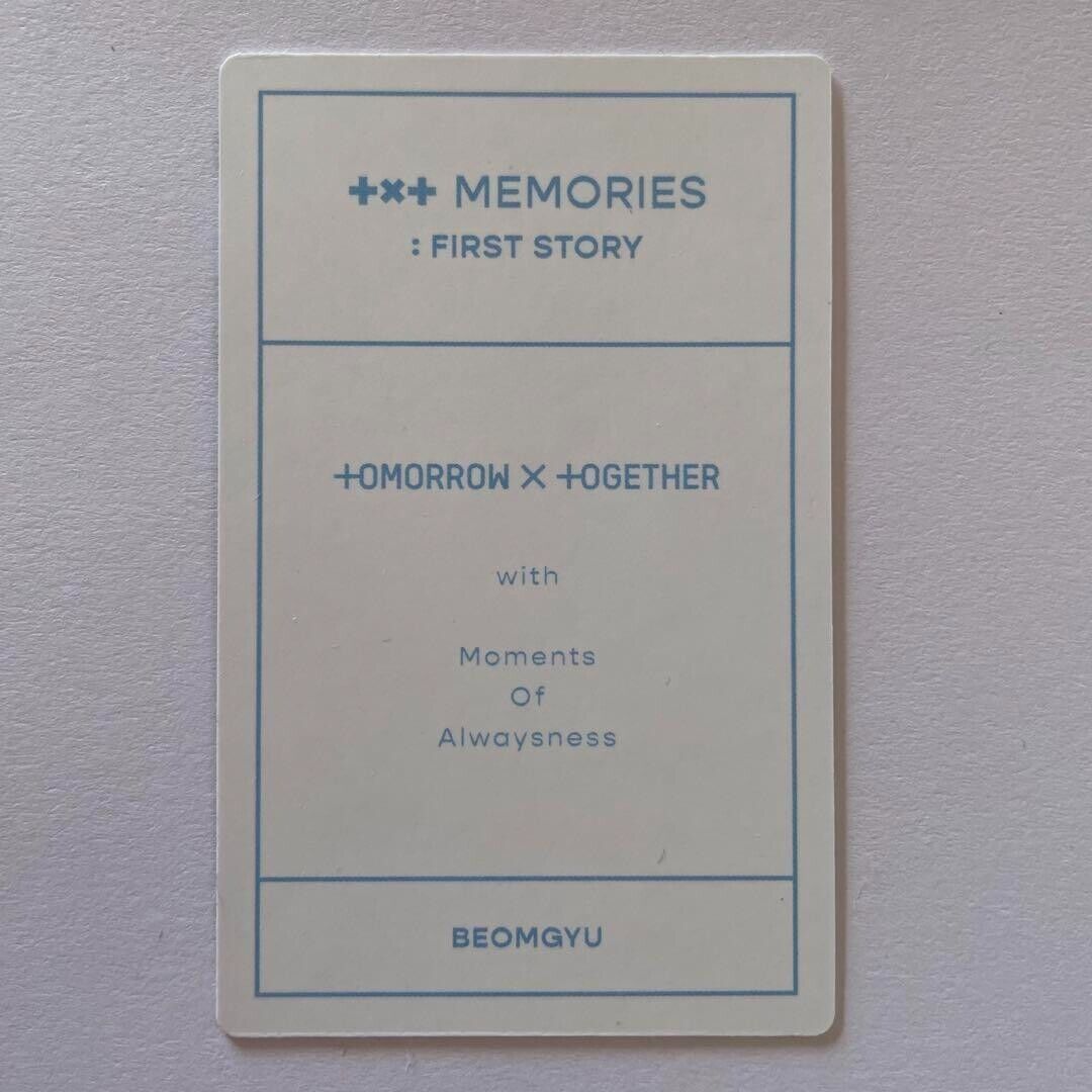 TXT MEMORIES FIRST STORY BEOMGYU Trading Card TOMORROW X TOGETHER MOA KPOP  MUSIC