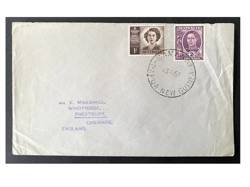 Australian Stamps on Cover - Used in PNG - Samarai to England 1952