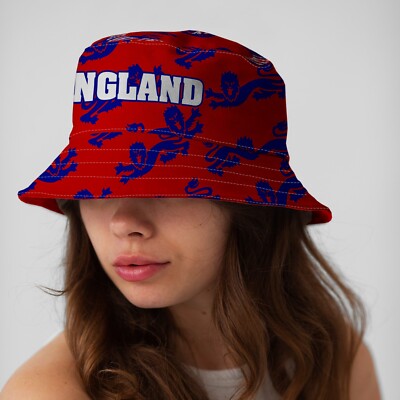 ENGLAND Football Bucket Hat Red Lions football Fisherman hat | eBay