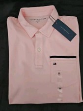 Tommy Hilfiger Men's Regular Fit Short Sleeve Polo Shirt Md Pink w/ Pocket.