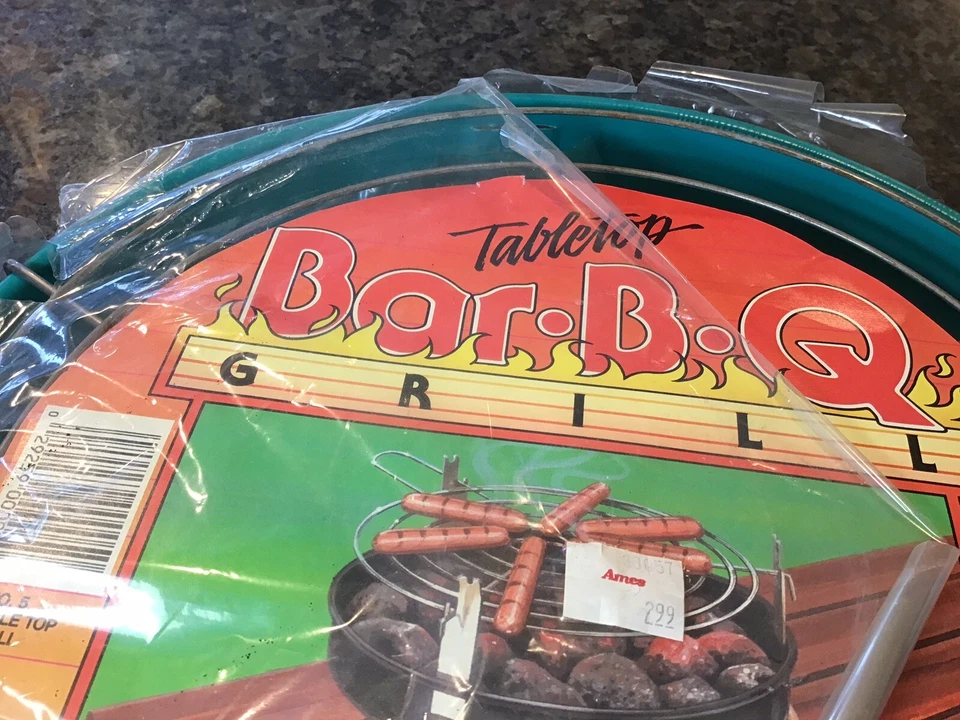 Parrilla de barbacoa portátil de mesa vintage RETRO Marsh Allan 12” TEAL 3 posiciones #5 EE. UU. Foto 3 de 4