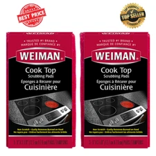 Weiman Cook Top Scrubbing Pads, 3 Count, 2 Pack Cuts Through the Toughest Stains