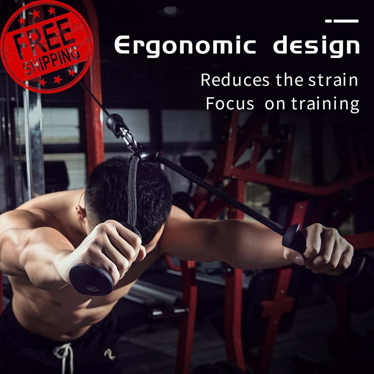 Tricep Rope Cable Attachment, Ergonomic Triceps Rope Pull down