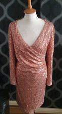 NANETTE LEPORE Stunning Rose Gold Sequined Evening Dress Size 10