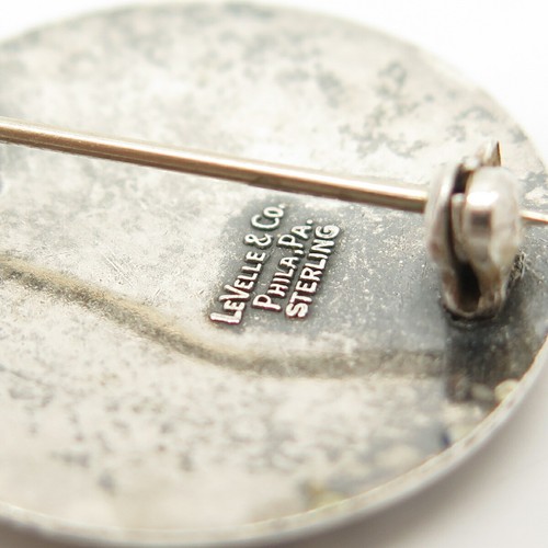 Argento Sterling 925 Vintage Levelle & Co. Spilla spilla rotonda - Foto 6 di 6