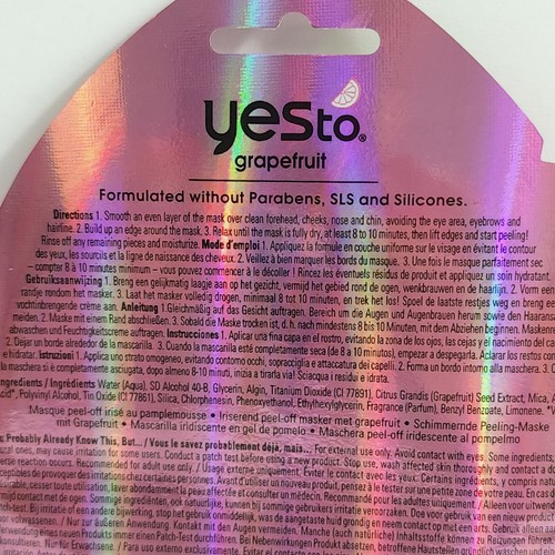 Yes To Grapefruit Iridescent Peel-Off Brightening Glow Skin Mask Vitamin C - Picture 4 of 4