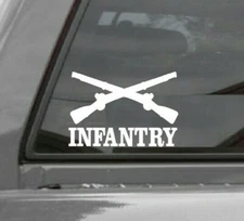 U.S. Army Infantry Crossed Rifles Window Wall Vinyl Decal Sticker Military