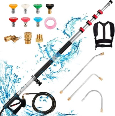 #ad 24 FT Pressure Washer Extension Wand Extension Pole for Pressure Washer with Gu $143.94