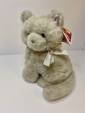 Dakin Christmas Glitter 9" Cat Kitty Plush Toy W/ Tag Silver 1988 Read Desc.