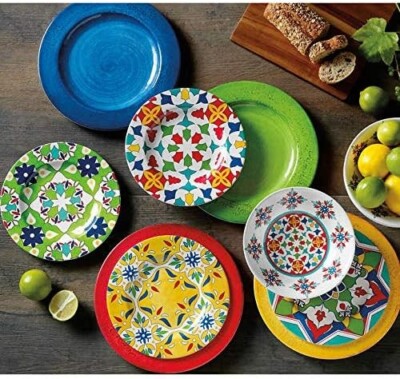 12-piece Dinnerware Turkish Tile Set BPA Free Service for 4 Sets - NIB