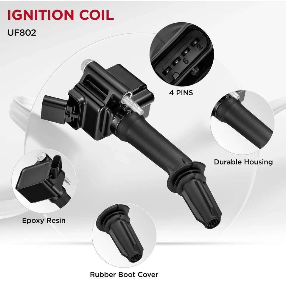 4 Ignition Coil Pack UF802 and Spark Plugs For 2016 Chevrolet Cruze 1.4L l4 Foto 2 de 4