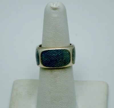 EINZIGARTIGER RING STERLINGSILBER BLAU GETÖNT 6,5 #FMN131