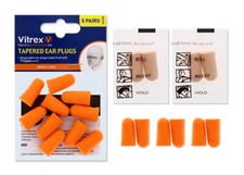 Image of 10-100 PAIRS Vitrex PU Foam Earplugs Reusable Ear Protection Noise Reduction UK