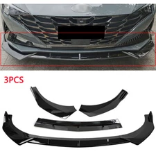 FOR 2021 2022 HYUNDAI ELANTRA GLOSS BLACK FRONT BUMPER LIP SPOILER BODY KIT 3PCS