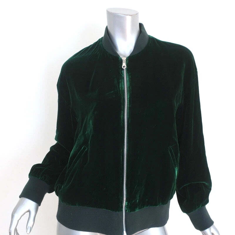 Green velvet shop bomber jacket