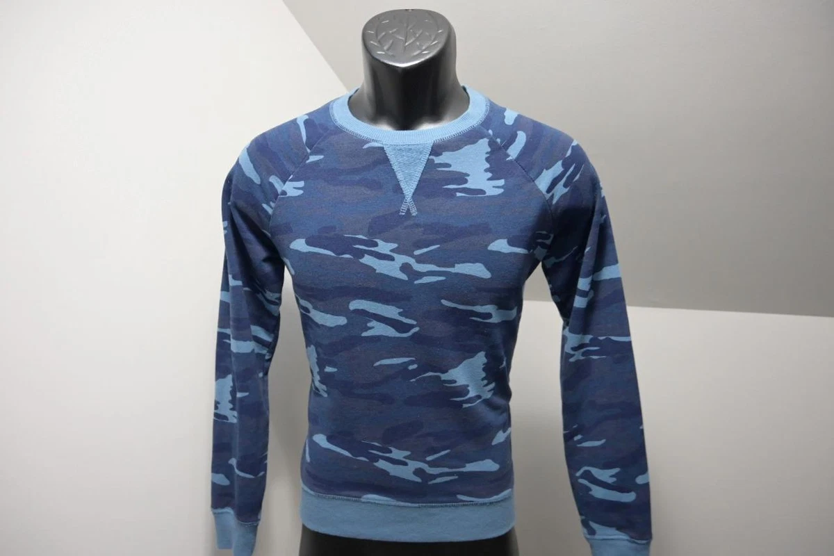 Lucky Brand Blue Camo Sweater Sweatshirt Womens Size XS XSMALL