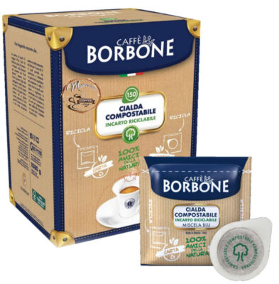 Caffè Borbone Blaue kompostierbare Pads 44 mm ESE UMWELTFREUNDLICHE RECYCELBA...