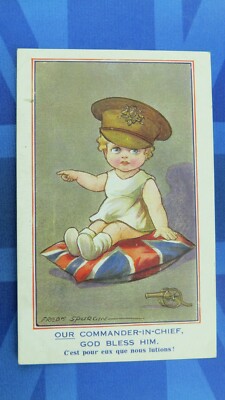 WW1 Fred Spurgin Comic Postkarte 1914 1918 UNSER OBERBEFEHLSHABER , GOTT SEGNE IHN
