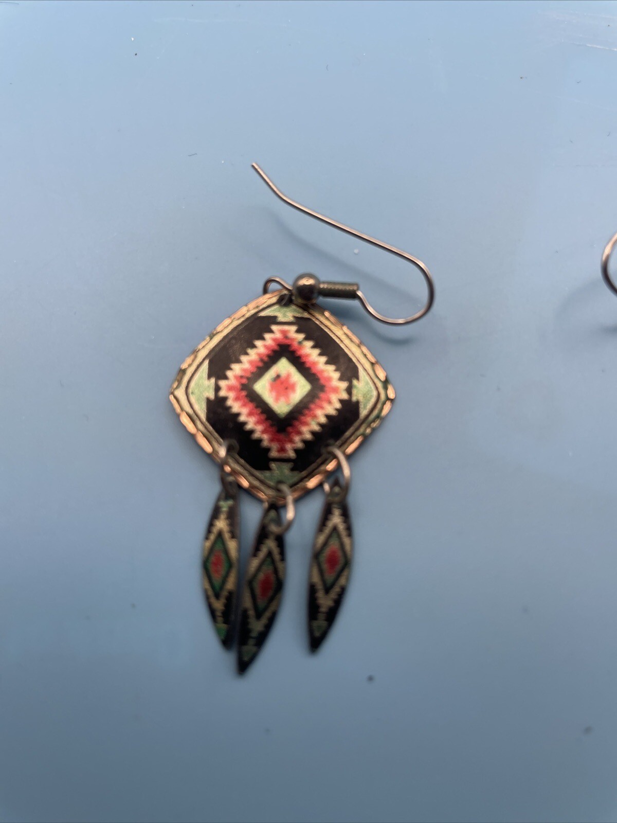 Dangle Handmade Native Earrings Made From Copper - image 2